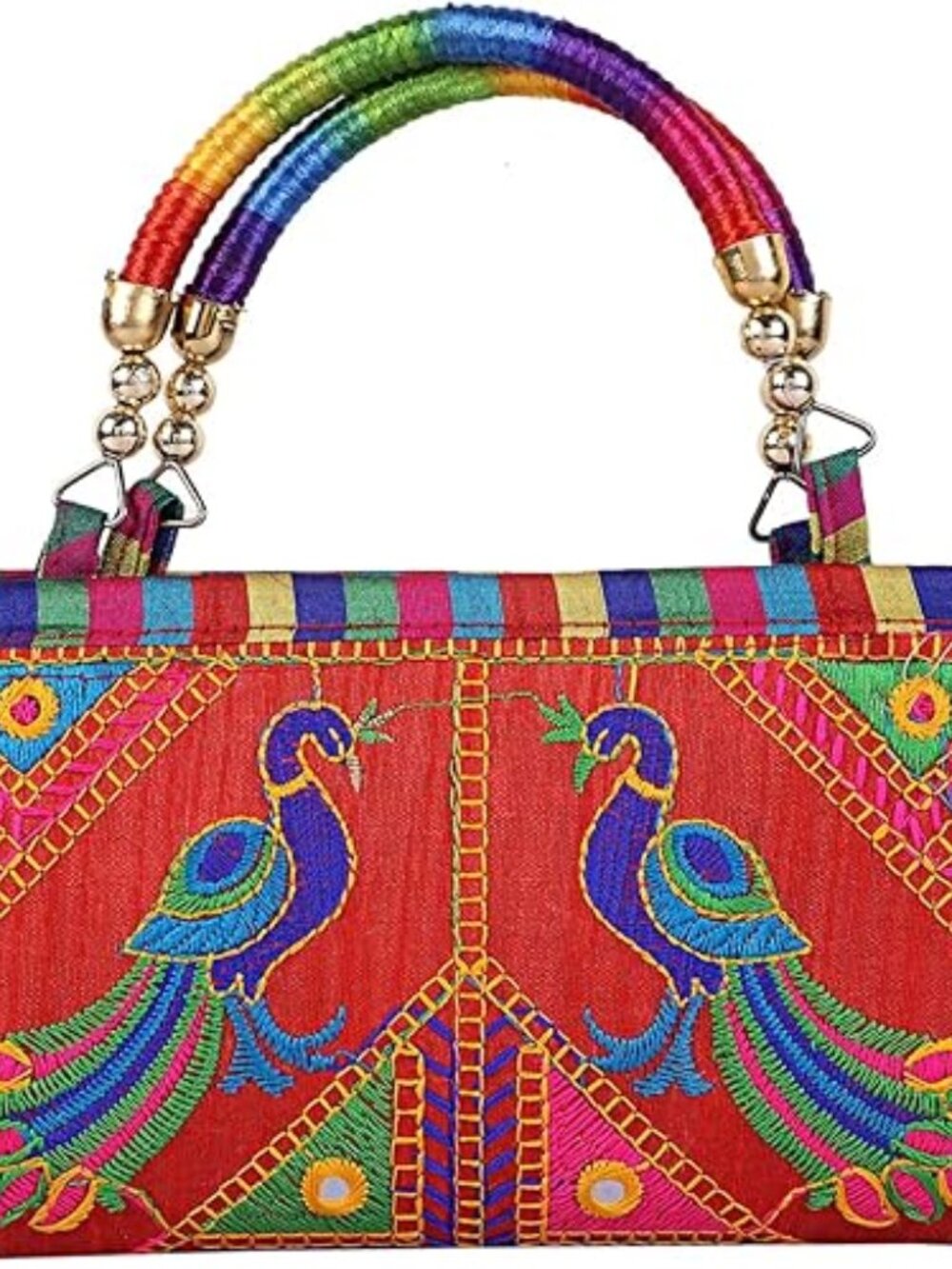 Embroidered Clutch Purse (10 x 7 Inches) and (10 x 5 Inches) Ethnic Handbag Even